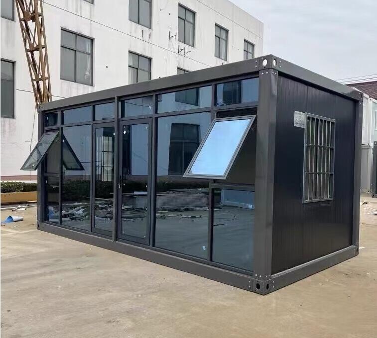 集装箱移动房屋住人彩钢集成房办公室定制简易组装可拆卸活动板房 木纹色
